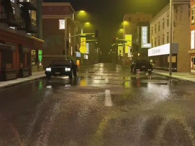 Futuristic Warrior in Neon City 3D model