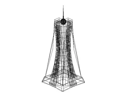 Glass Concrete Skyscraper 3D model