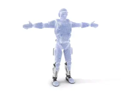 Advanced Silver Robot model pack Low-poly 3D model