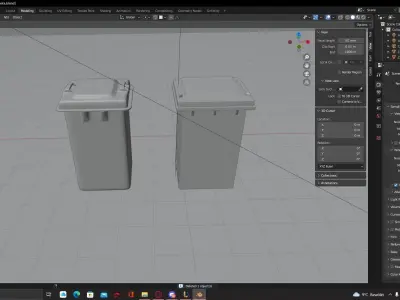 2 trash cans  3D model