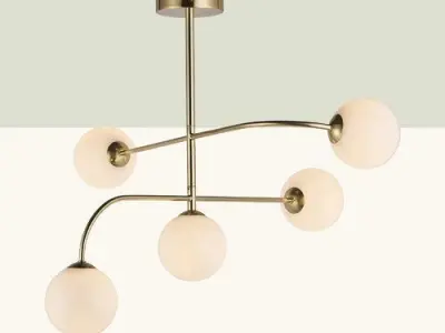 Aaliyah 5 - Light 80cm Semi Flush Mount 3D model