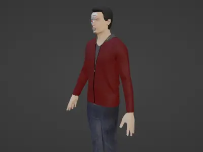 Cyber Character- Robot Man Low-poly 3D model get