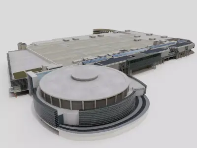 Huntington Place modern building 3D model