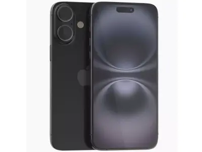 Apple iPhone 16 black 3D model