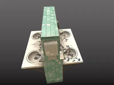 Abandoned  Double Sided Sink 3D model