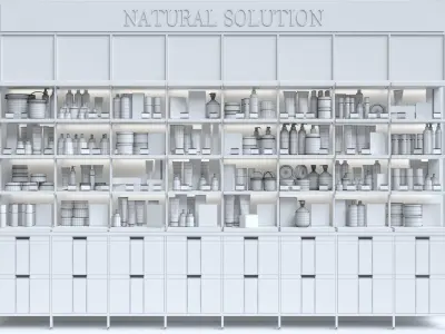 Showcase with cosmetics 3D model