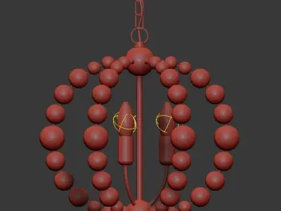 Chandelier Amber Bamboo Pendant 3D model