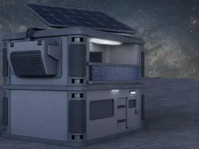 Futuristic House Low-poly 3D model