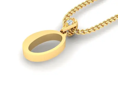 Alphabet V3 Light Gold  Font Pendant O 3D print model