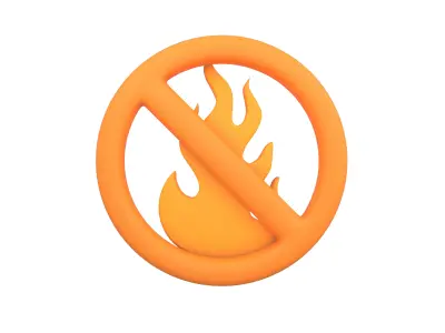 No Fire Icon V1 008 Low-poly 3D model
