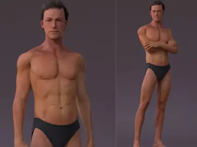 Male Full Body Rig Low-poly 3D model