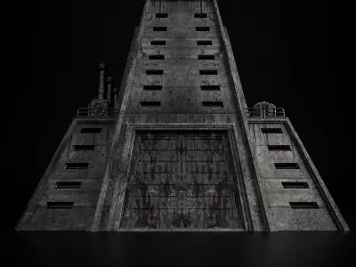 INDUSTRIAL SCIFI BUILDING 04 Low-poly 3D model