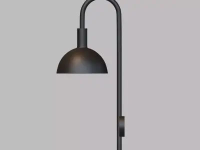 Wall Lamp Elctrical Fixture In Black Colour 3D model