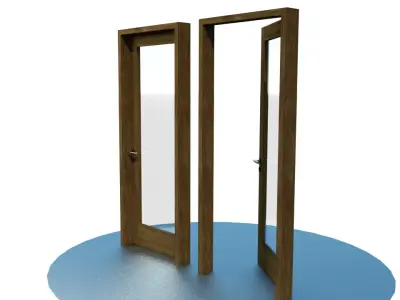 door with glass Free 3D model