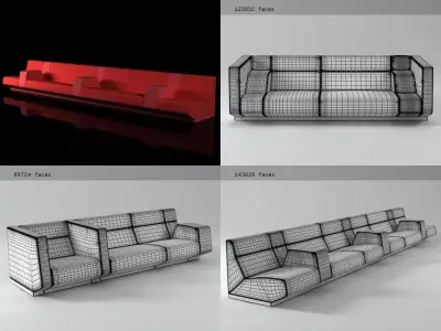 Seracs four different sofas 3D model
