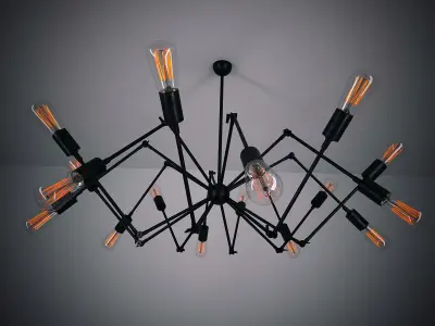 Lamp spider chandelier 3D model