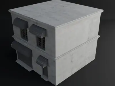 OLD RETRO CLASSICAL BUILDING 4 Low-poly 3D model