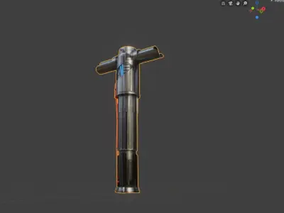 Kylo Ren Lightsaber Low-poly 3D model