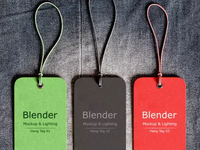 Hang Tag Mockup With Lighting 3D model