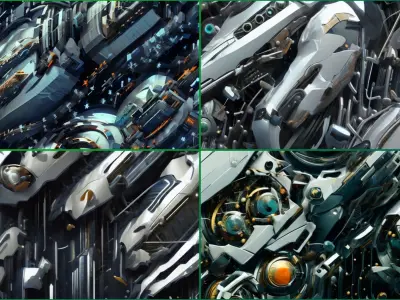 20 Seamless Sci-fi Patterns - Bulky Curved Texture Texture