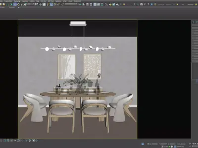 Modern Dining Room Scene 3ds Max Corona 3D model