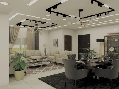 Modern home interior design 3D model