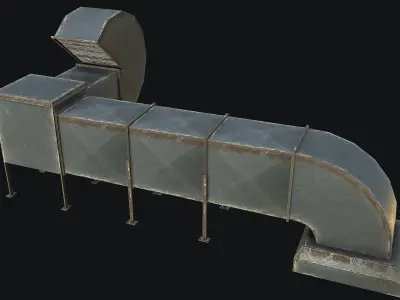 Air Duct Set Low-poly 3D model