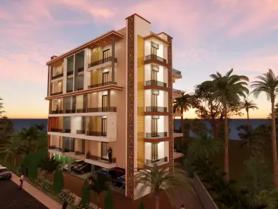 Modern Apartment Building - Luxury Residential Housing 3D model purchase