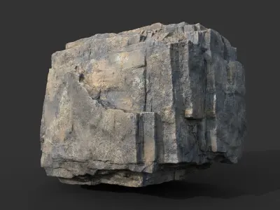 Realistic Blocky Rock 08 250612 Low-poly 3D model