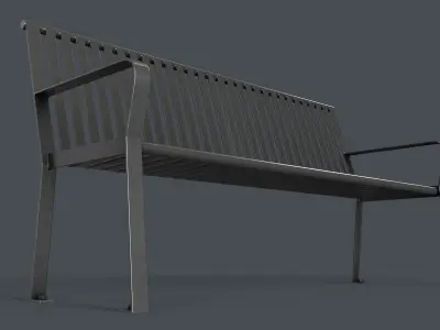 Metal Modern Bench 3 PBR Game Ready Low-poly 3D model