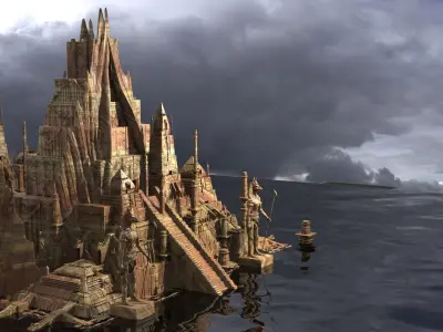 Winged Pyramid Temples 3D model