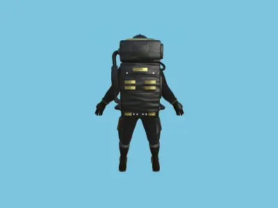 Astronaut Outfit 02 - Black - Character Design Fashion Low-poly 3D model