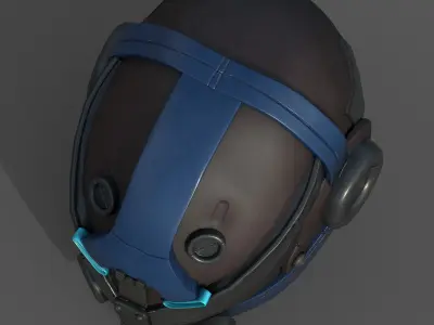 Helmet military combat fantasy futuristic  Low-poly 3D model