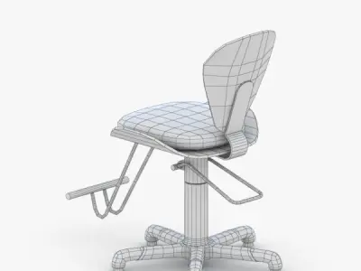 0901 - Hairdresser Chair Low-poly 3D model