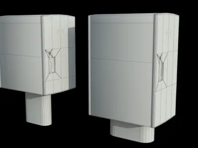 Japanese PostBox Pack Low-poly 3D model