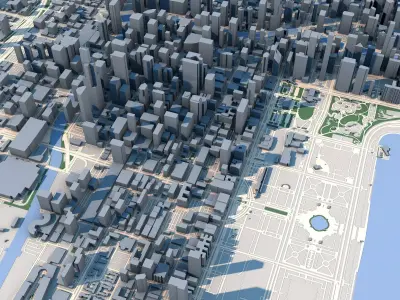 Chicago City in Illinois United States 3D model