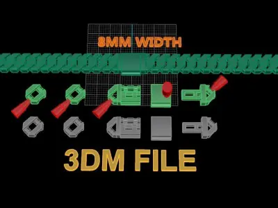 Cuban Chain Link Box Style 8MM WIDTH  3D print model