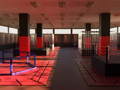 MMA Training Centre Low-poly 3D model