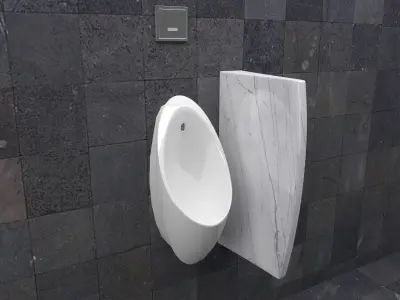 Collection Urinal 1 on wall 3D Model Pack