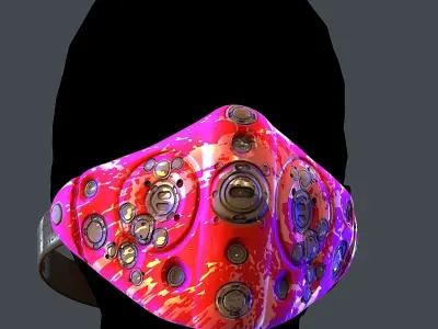 Gas mask helmet 3d model scifi Low-poly Low-poly 3D model