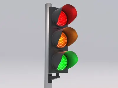 Traffic Light LED 2 Low-poly 3D model