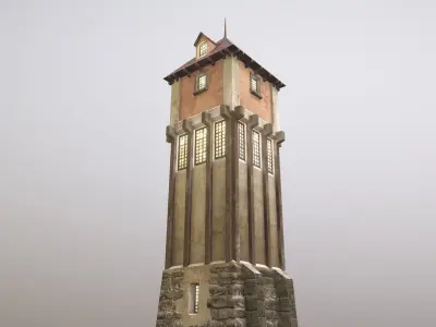 Medieval DRAGON Tower 01 Low-poly 3D model
