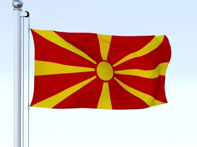 Animated Macedonia Flag Low-poly 3D model