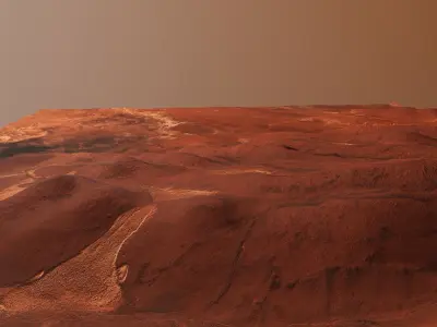 Mars Planet Hills Surface Terrain Landscape Desert PBR 34 Low-poly 3D model