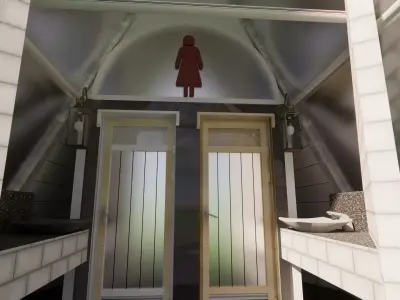 Public Restroom Building -B11 3D model