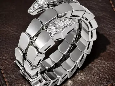 Bvlgari Inspired Serpenti Ring - Size 7 3D print model