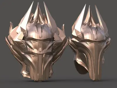 Sci Fi Fantasy Mandalorian style helmet 2 designs 3D model