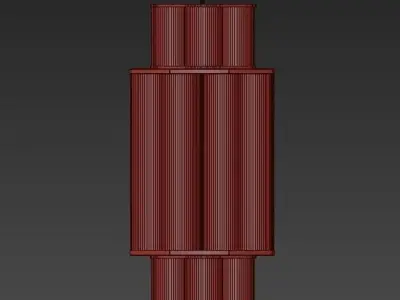 Bauer chandelier 01 white  brown von Roll Hill 3D model