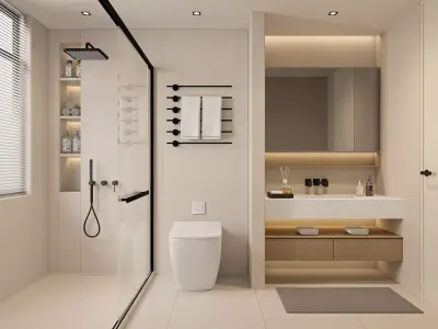 Modern Minimal Bathroom 3D model