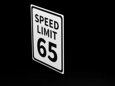 Street Sign Rectangle Tall Low-poly 3D model